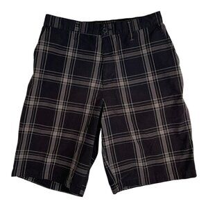 Vintage Burnside Plaid Shorts Size 32 Black Y2K Grunge Skate